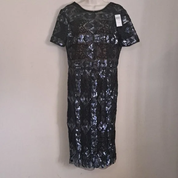 BCBGMAXAZRIA 'Samara' Sequin Lace Sheath Dress 12 - Picture 5 of 13